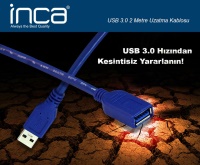 Inca USB to USB 3.0 2m Uzatma Kablosu IUSB-020T